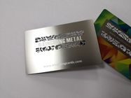 اللون مطبوعة الفولاذ المقاوم للصدأ بطاقة الهوية المعدنية مع شعار ليزر قطع 85x54x0.5mm