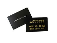 بطاقات عمل معدنية سوداء من النحاس الأصفر غير اللامع مع اسم شعار النقش بالليزر