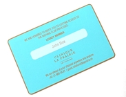 Smooth Velvet Print Logo بطاقة عضوية معدنية اسم عضو الليزر الأزرق