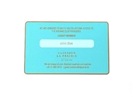 Smooth Velvet Print Logo بطاقة عضوية معدنية اسم عضو الليزر الأزرق