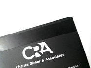 CR80 ماتي الأسود بطاقات الأعمال المعدنية المخملية طباعة الشعار