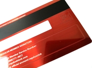 بطاقة الائتمان المصقولة باللون الأحمر الصلب مع توقيع الشريط المغناطيسي Hico