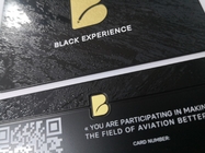 Etch Logo مطلي باللون الأسود غير اللامع 85x54mm بطاقات عمل معدنية من النحاس الأصفر