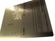 فرشاة بطاقة عمل معدنية من الفولاذ المقاوم للصدأ باللون الذهبي مع شعار محفور