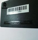 Deboss النص فارغة بطاقات الأعمال المعدنية ، أسود بطاقات الأعمال المعدنية مع الباركود