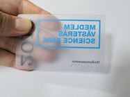 مخصص مات بطاقات الأعمال البلاستيكية الشفافة مع النقش الذهب / الفضة عدد